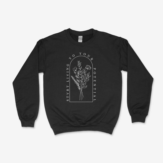 Stvrt Living Floral Crew Black