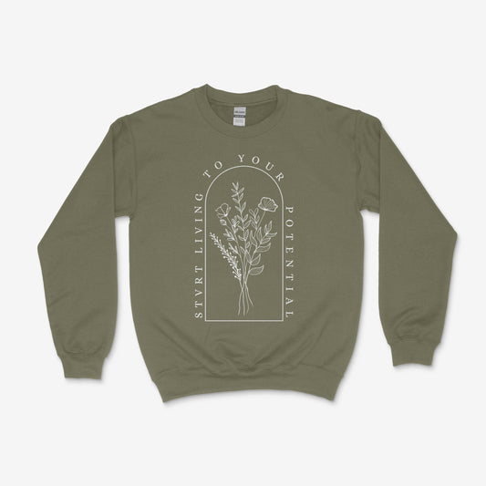 Stvrt Living Floral Crew Green